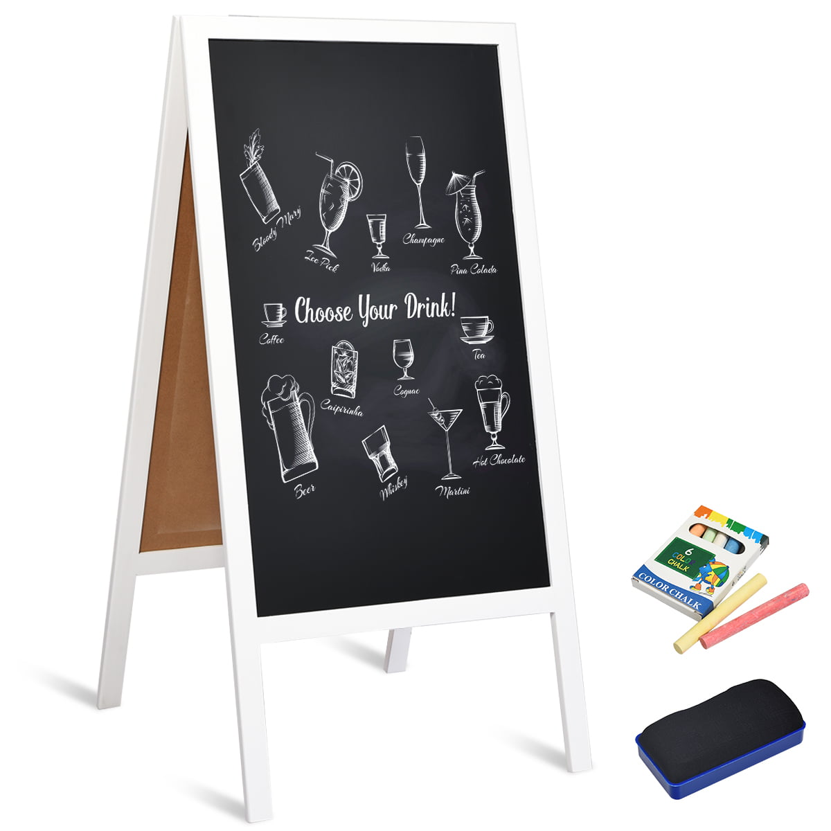 Fancy round oblong landscape chalkboard blackboard wedding sign shop menu a 