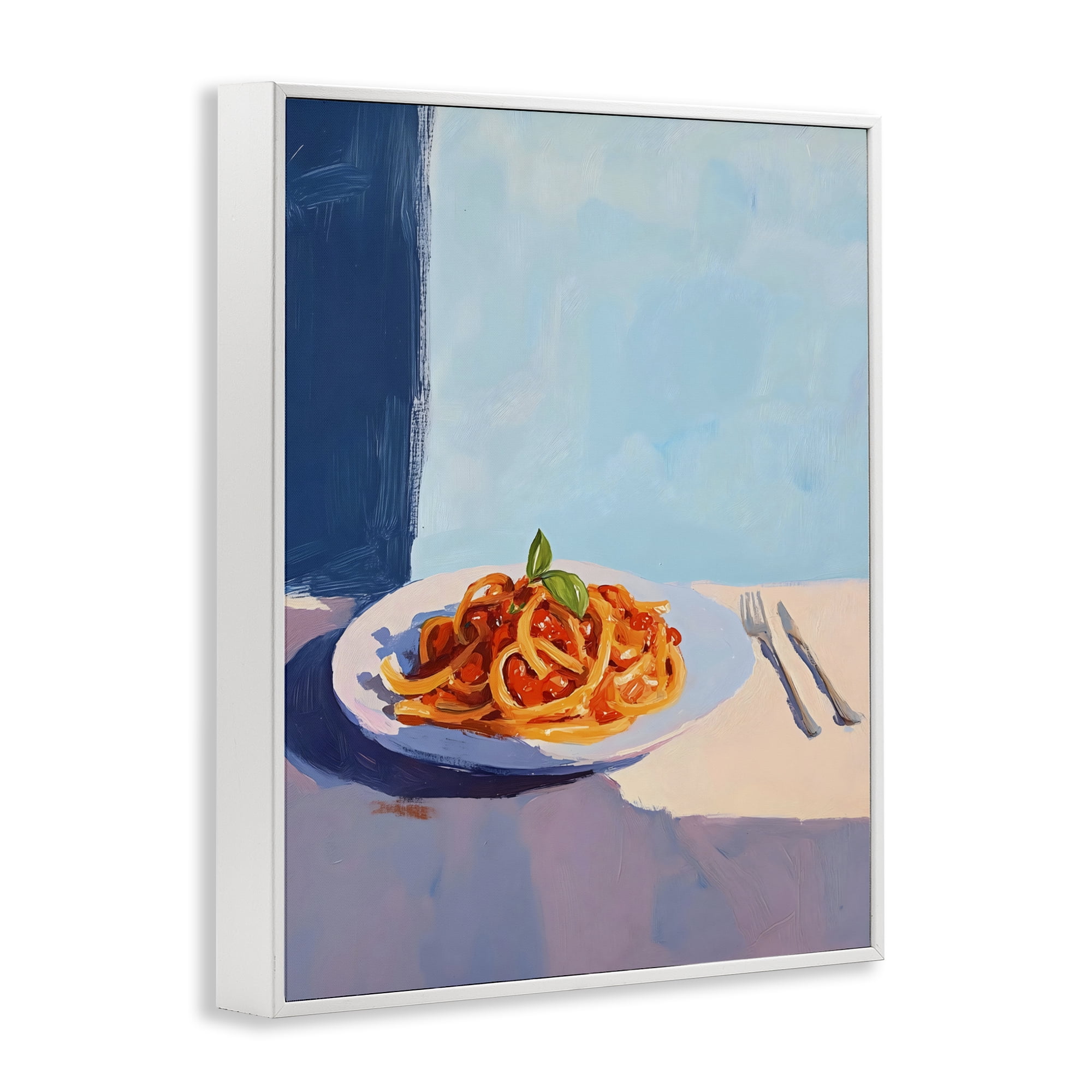 Stupell Industries Italian Spaghetti on Plate White Framed Giclee Art, design by The Prints Vibe