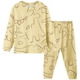 thumbnail image 2 of Gaexia Toddler Fall Outfits For Girls ,Dinosaur Pajama Set for Kids Long Sleeve Sleepwear Boys Girls Comfortable Jammies 2-9 Years Cute Dino Print Outfit, 2 of 3