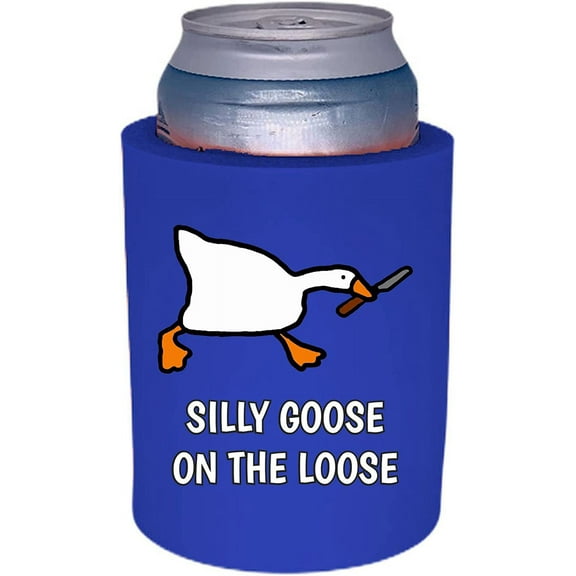 Silly Goose On The Loose Funny Thick Foam "Old School" Can Coolie (Royal Blue)