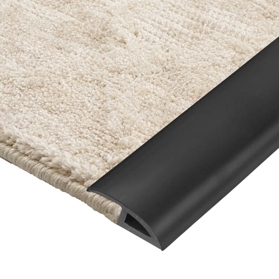 Floor Transition Strip, 3.2FT x 1.3" x 0.47"  Self-Adhesive Carpet to Tile Transition Strip Carpet Edge Strips Laminate Edge Trim for 7-10mm Thickness Uneven Surfaces, Black