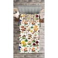 thumbnail image 3 of Ambesonne Nature Quilted Bedspread Set 2 Pcs, Mushrooms Wild Nature Print, Twin Size, Multicolor, 3 of 3