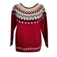thumbnail image 2 of Sweaters for Women 2025 Long Sleeve Chunky Knit Fair Isle Pullover Sweater Fall Winter Oversized Turtleneck Sweater, 2 of 4