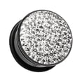 thumbnail image 2 of Brilliant Sparkles Black Body Single Flared Ear Gauge Plug Earrings, 2 of 5
