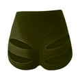 thumbnail image 6 of HUPOM Womens High Waisted Shorts Womens Summer Shorts Gym High Short Yoga Army Green S, 6 of 6