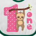 thumbnail image 4 of Inktastic Pink Sloth 1st Birthday Girls Baby Bib, 4 of 4