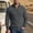 (Casual 41)Dark Gray, variant on Men's Quarter Zip Sweater, Stand Collar Vertical Rib Knit Pullover, Long Sleeve Knitted Top With Leather Zipper Pull, Ribbed Cuffs And Hem, Warm Knitwear Cool Weather Daily Wear