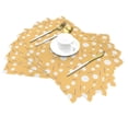 thumbnail image 2 of YFYANG Washable Heat-Resistant Placemats, 70% PVC/30% Polyester, Yellow Circle Line Pattern Kitchen Table Mat, 12" x 18" 6 Pcs, 2 of 6
