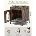 thumbnail image 5 of Cat Litter Box Enclosure Hidden Litter Box Furniture with Metal Heightened Feet, Rattan Handwoven Cat House with Litter Mat, Hidden Litter Box Furniture for Bedroom Living Room Natural, 5 of 16