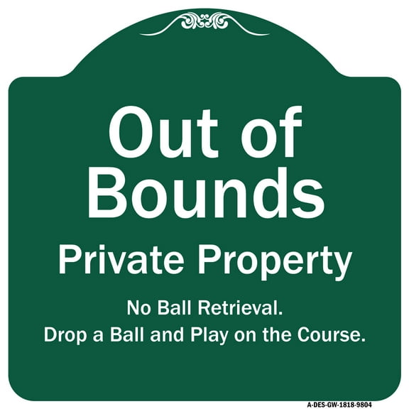 SignMission Designer Series Sign - Out Of Bounds | Green & White 18" X 18" Heavy-Gauge Aluminum Architectural Sign | Protect Your Business & Municipality | Made in the USA