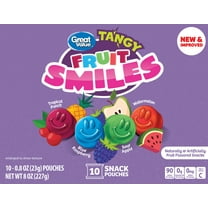 Great Value Fruit Smiles Snacks, Tangy Flavor, 10 Count