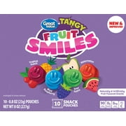 Great Value Fruit Smiles Snacks, Tangy Flavor, 10 Count