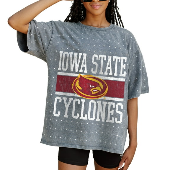 Women's Gameday Couture Gray Iowa State Cyclones On the Ball Oversized T-Shirt