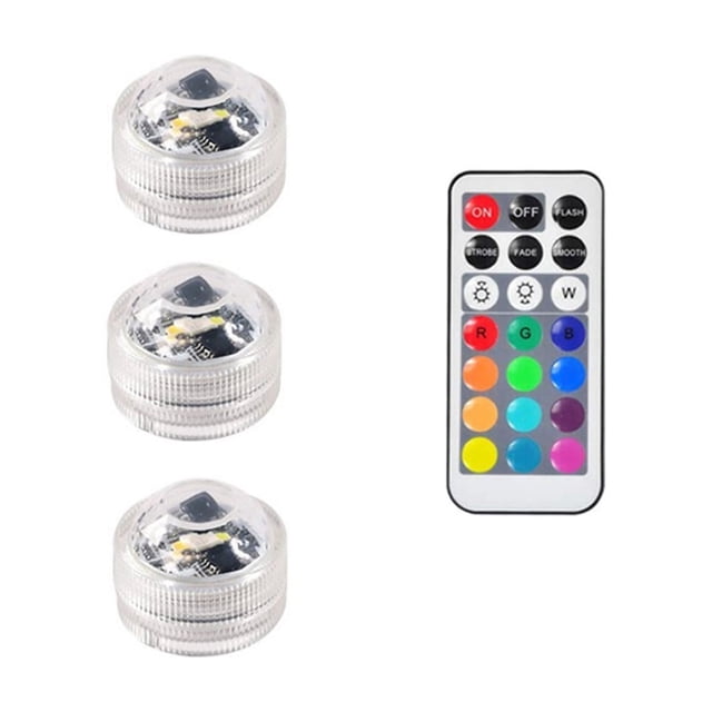 1-10pcs IP65 Waterproof Submersible LED Lights Remote Control LED Tea Mini Lights Underwater Lamp For Wedding Party Vase Decor ,Easy to Install