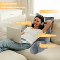 thumbnail image 3 of PHOGARY Reading Pillow, 23" Backrest Pillow with Arms and Pocket, Bed Rest Pillow with Detachable Neck Roll, Watching TV Bed Rest Reading Gaming Pillow for Adult Kids, Light Grey, 3 of 7