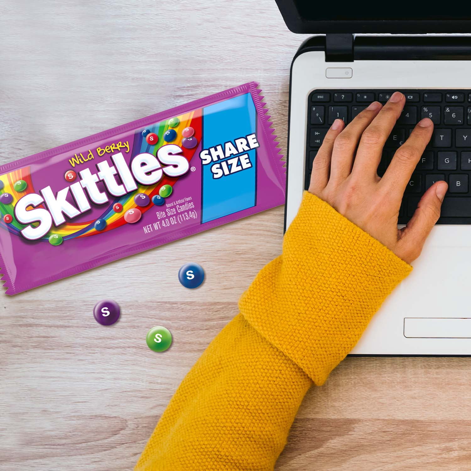 (4 pack) SKITTLES Sour Candy, Fruit Chewy Candies, Share Size, 4 oz Bag