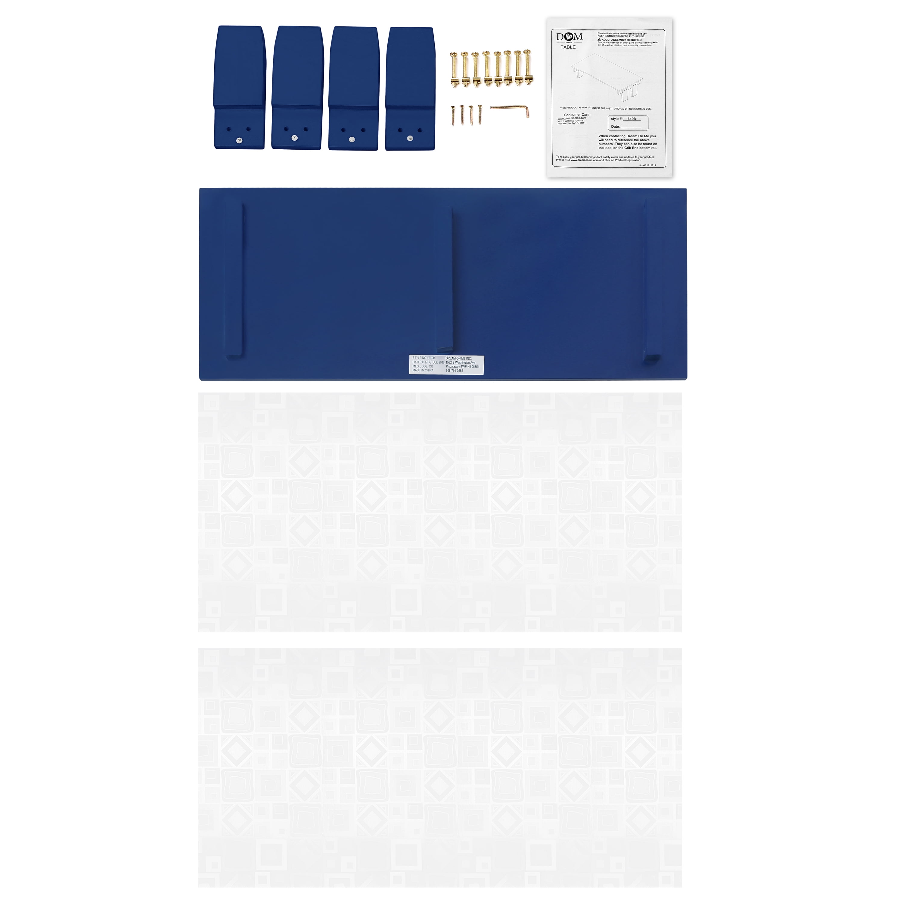 Dream On Me 3 in 1 Toddler Bed Convertible Kit, Dark Blue