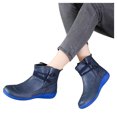 thumbnail image 3 of Cathalem Women's Ankle Boots Female Shoes Adult Extra Wide Width Women's Boots Color Fashion Short Flat Women's Retro Zipper Shoes Breathable Womens Boots Size 12 Wide (Blue, 8.5), 3 of 7