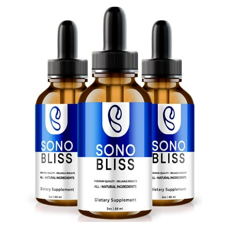 (3 Pack) Sono Bliss Ear Drops, SonoBliss Premium Hearing Support Formula, Official All Natural Dropper, Supplement for Ringing Ears, Maximum Strength Liquid, Reviews (180 mL)