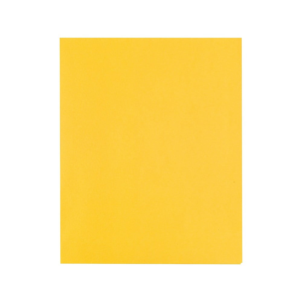 Staples School Grade 2 Pocket Folder with Fasteners Yellow 25/Box 578554