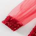thumbnail image 6 of NAISIBABY Girls Princess Dress, Mesh Long Sleeve Solid Color Sequined Party Pageant Princess Dress Red 9-12Months, 6 of 7