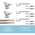 thumbnail image 5 of Urbanest 3/4-inch Cute Bird Designer Decorative Adjustable Window Treatment Curtain Single Rod Set, Heavy Duty, Antique Silver/Pewter, 84"-120", 5 of 7