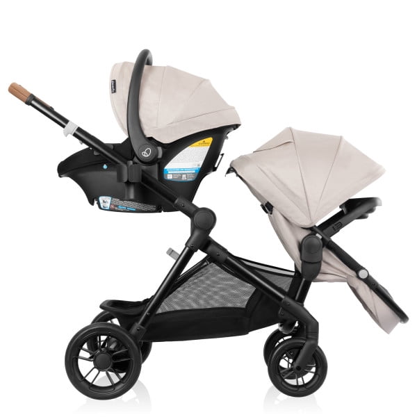 Evenflo Pivot Xpand NXT Travel System featuring LiteMax NXT Infant Car Seat, Canyon Beige