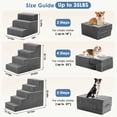 thumbnail image 3 of JIOABL 4-Step 18″ Dog Stairs, Right-Angle Design, High-Density Foam, Machine Washable Cover for Beds, Sofas, Cars, Indoor & Outdoor, 3 of 7