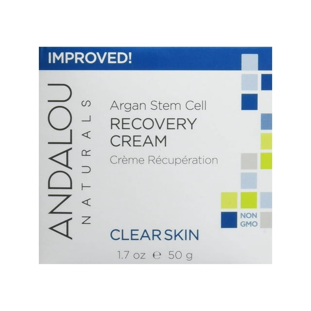 Crema de recuperación Andalou Naturals con células madre de argán, 50 ml, para piel grasa
