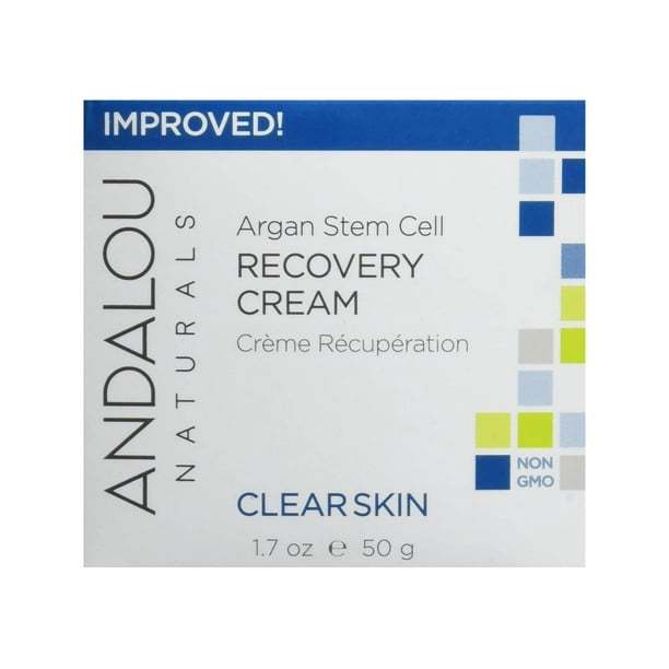 Crema de recuperación Andalou Naturals con células madre de argán, 50 ml, para piel grasa