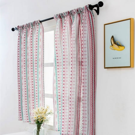 Valance Colored Strip Blackout Window Curtain Semi Sheer Valances Short Curtains Rod Pocket Ds 40 X51 Canada Valance Colored Strip Blackout Window, Karma Living Curtains