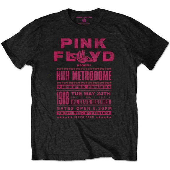 Pink Floyd Unisex T-Shirt Metrodome '88 (Small)