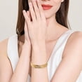 thumbnail image 3 of DESIGNICE Gold Bangles for Women Geometric Design Bangle Bracelets Opening Gold Arm Cuff for Women Sister Gifts Gold, 3 of 7