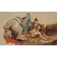 thumbnail image 2 of Paul-Jacques-Aimé Baudry 14x10 Gold Ornate Wood Frame and Double Matted Museum Art Print Titled - Study of Horse and Cavalier Fallen, According to the Brown, 2 of 4