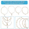 thumbnail image 3 of 4PCS Sea Shell Necklace for Women Boho Shell Choker Necklace Beach Puka Seashell Necklaces Adjustable Baroque Pearl Pendant Gold Necklace Jewelry Collection for Prom Party, 3 of 7
