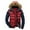 Watermelon Red, variant on Christmas Clearance! AIEOTT Winter Jacket for Men Big and Tall Padded Coat Zip Up Puffer Jacket Color Block Puffer Jacket Warm Outwear with Hood