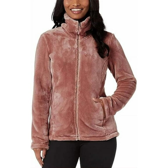 32 Degrees Women's Plush Luxe Fur Super Soft Full Zip Outwear Jacket Size: S, Color: Deep Blush