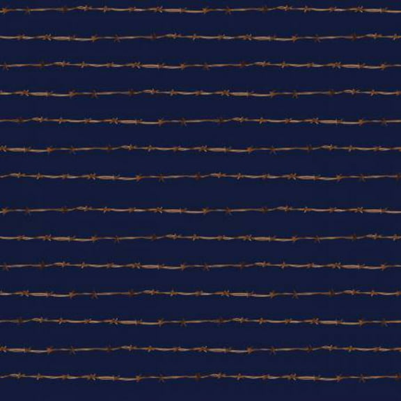Ride the Range Fence Navy Cotton Fabric