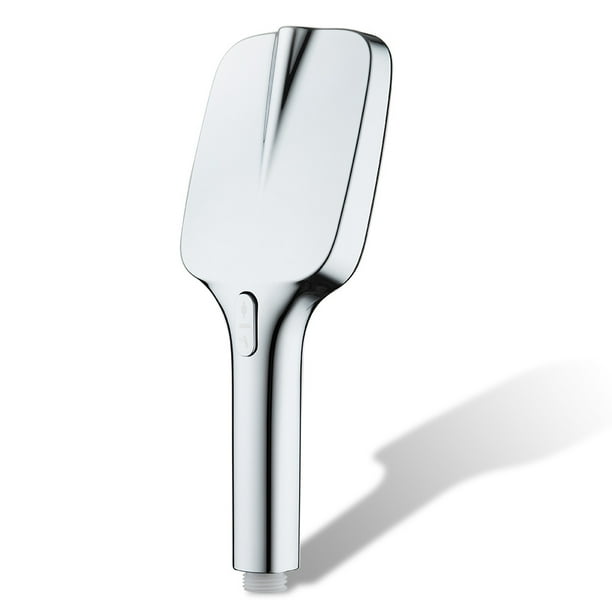 Wosthever Cabezal de ducha cuadrado de 4 modos, boquilla de pulverización chapada en plástico para lluvia, rociador de mano para baño, suministros de Juegos de accesorios de baño Negro plata