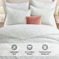 thumbnail image 3 of IR Imperial Rooms 3-Piece Velvet Quilt Set, Floral Embossed Reversible Bedspread, King, White (Pack of 2), 3 of 9