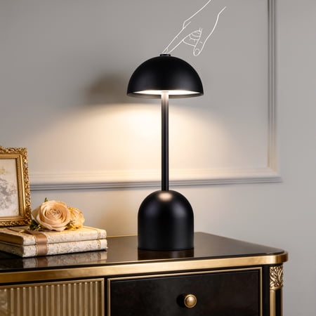 Coliware Cordless Rustic Table Lamp, Rechargeable 5000mAh LED Desk Lamp with 3 Color Temperatures Touch Dimmable, Nordic Minimalist Modern Night Light for Bedroom, Bar Patio & Home Decor