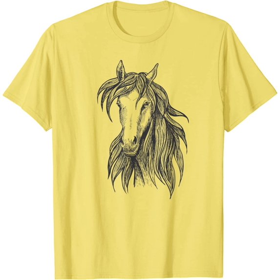 Style Cute Horse Head Drawing for Men Women Kids Girls Boys T-Shirt