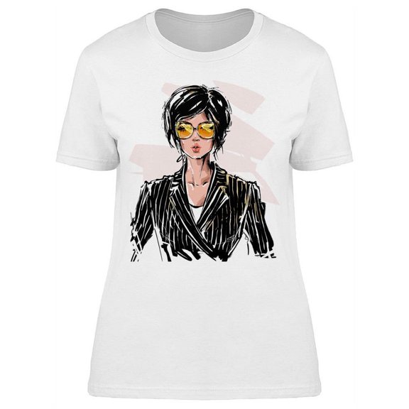 Short Haircut Model T-Shirt Women -Image by Shutterstock, Female x-Large