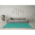thumbnail image 3 of Ahgly Company Machine Washable Indoor Rectangle Solid Turquoise Blue Modern Area Rugs, 4' x 6', 3 of 4