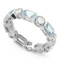 thumbnail image 2 of 5.00 Ct New Natural Diamond Aquamarine Gemstone Anniversary Eternity Band for her Solid 18K White Gold Size 6.5 by Diamond-Capitals, 2 of 8