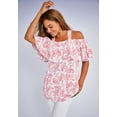 thumbnail image 4 of Jessica London Women's Plus Size Stretch Knit Cold Shoulder Ruffle Tunic, 4 of 5