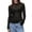 Black, variant on IROINNID Womens Long Sleeve Tops Solid Color Long-sleeved Pitted Round Neck Breathable Knitted Hollow Blouse Sweater,Olive Green