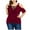 Burgundy, variant on Odeerbi Plus Size Lace Tops for Women Off The Shoulder Blouse 2025 Fashion Solid Cold Shoulder T-shirt Burgundy