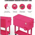 thumbnail image 4 of PEXMOR 80 Quart Rolling Ice Chest Cooler Cart, Portable Outdoor Drink Beverage Bar with Shelf & Bottle Opener, 4 of 13