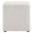 thumbnail image 3 of Callum 17" Square Woven Heathered Fabric Ottoman in Heathered Weave Ivory, 3 of 9